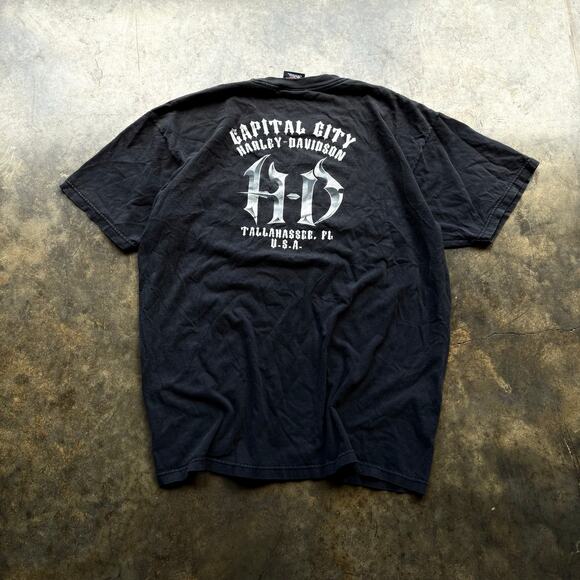 Crazy Vintage Y2K Harley Chrome Spider Web T-shirt - Picture 4 of 4